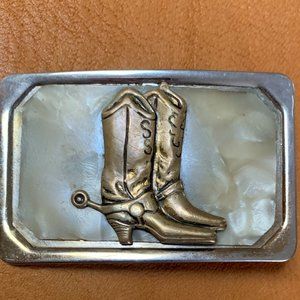 Vintage Cowboy Boot Belt Buckle